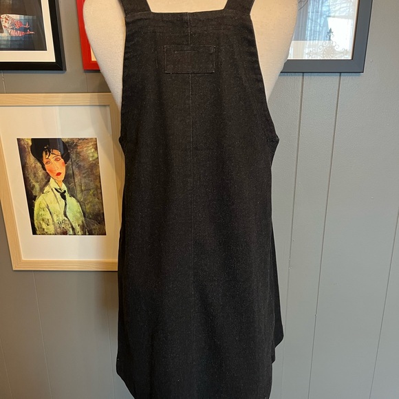 The Damnsels Up-Cycled Black Denim Overall Dress Women’s Size Large - Picture 4 of 9